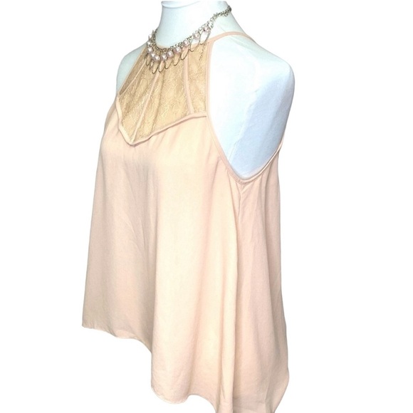 BCBG MaxAzria Lace Bare Pink Blouse - Picture 3 of 6